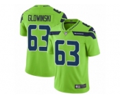 Men Nike Seattle Seahawks #63 Mark Glowinski Vapor Untouchable Limited Green NFL Jersey