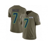 Men Nike Seattle Seahawks #7 Blair Walsh Limited Olive 2017 Salute to Service NFL Jersey