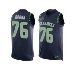 Men Nike Seattle Seahawks #76 Duane Brown Limited Steel Blue Player Name & Number Tank Top NFL Jersey