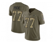 Men Nike Seattle Seahawks #77 Ethan Pocic Limited Olive Camo 2017 Salute to Service NFL Jersey