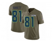 Men Nike Seattle Seahawks #81 Nick Vannett Limited Olive 2017 Salute to Service NFL Jersey