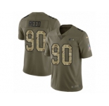 Men Nike Seattle Seahawks #90 Jarran Reed Limited Olive Camo 2017 Salute to Service NFL Jersey