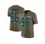 Men Nike Seattle Seahawks #96 Cortez Kennedy Limited Olive 2017 Salute to Service NFL Jersey