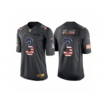 Men Seattle Seahawks #3 Russell Wilson Anthracite Salute to Service USA Flag Fashion Jersey