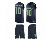 Men's Nike Seattle Seahawks #10 Paul Richardson Limited Steel Blue Tank Top Suit NFL Jersey