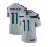 Men's Nike Seattle Seahawks #11 Sebastian Janikowski Grey Alternate Vapor Untouchable Limited Player NFL Jersey