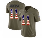 Men's Nike Seattle Seahawks #11 Sebastian Janikowski Limited Olive USA Flag 2017 Salute to Service NFL Jersey