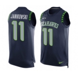 Men's Nike Seattle Seahawks #11 Sebastian Janikowski Limited Steel Blue Player Name & Number Tank Top NFL Jersey