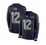 Men's Nike Seattle Seahawks 12th Fan Limited Navy Blue Therma Long Sleeve NFL Jersey
