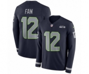 Men's Nike Seattle Seahawks 12th Fan Limited Navy Blue Therma Long Sleeve NFL Jersey