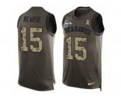 Men's Nike Seattle Seahawks #15 Jermaine Kearse Limited Green Salute to Service Tank Top NFL Jersey