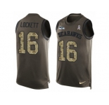 Men's Nike Seattle Seahawks #16 Tyler Lockett Limited Green Salute to Service Tank Top NFL Jersey