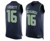Men's Nike Seattle Seahawks #16 Tyler Lockett Limited Steel Blue Player Name & Number Tank Top NFL Jersey