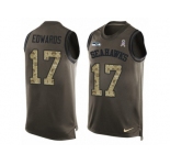 Men's Nike Seattle Seahawks #17 Braylon Edwards Limited Green Salute to Service Tank Top NFL Jersey