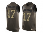 Men's Nike Seattle Seahawks #17 Braylon Edwards Limited Green Salute to Service Tank Top NFL Jersey