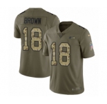 Men's Nike Seattle Seahawks #18 Jaron Brown Limited Olive Camo 2017 Salute to Service NFL Jersey
