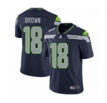 Men's Nike Seattle Seahawks #18 Jaron Brown Navy Blue Team Color Vapor Untouchable Limited Player NFL Jersey