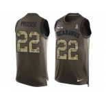 Men's Nike Seattle Seahawks #22 C. J. Prosise Limited Green Salute to Service Tank Top NFL Jersey