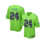 Men's Nike Seattle Seahawks #24 Marshawn Lynch Limited Green Strobe NFL Jersey
