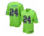 Men's Nike Seattle Seahawks #24 Marshawn Lynch Limited Green Strobe NFL Jersey