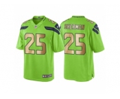 Men's Nike Seattle Seahawks #25 Richard Sherman Green Gold Limited Special Color Rush Jersey