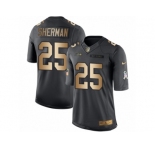 Men's Nike Seattle Seahawks #25 Richard Sherman Limited Black Gold Salute to Service NFL Jersey