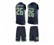 Men's Nike Seattle Seahawks #26 Shaquill Griffin Limited Steel Blue Tank Top Suit NFL Jersey