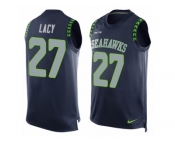 Men's Nike Seattle Seahawks #27 Eddie Lacy Limited Steel Blue Player Name & Number Tank Top NFL Jersey