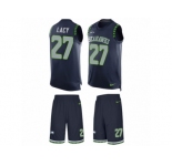 Men's Nike Seattle Seahawks #27 Eddie Lacy Limited Steel Blue Tank Top Suit NFL Jersey
