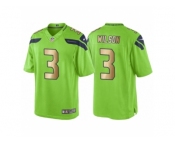 Men's Nike Seattle Seahawks #3 Russell Wilson Green Gold Limited Special Color Rush Jersey