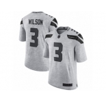 Men's Nike Seattle Seahawks #3 Russell Wilson Limited Gray Gridiron II NFL Jersey