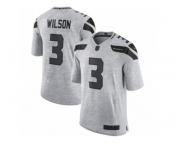 Men's Nike Seattle Seahawks #3 Russell Wilson Limited Gray Gridiron II NFL Jersey