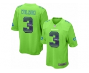 Men's Nike Seattle Seahawks #3 Russell Wilson Limited Green Strobe NFL Jersey
