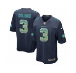 Men's Nike Seattle Seahawks #3 Russell Wilson Limited Navy Blue Strobe NFL Jersey