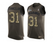Men's Nike Seattle Seahawks #31 Kam Chancellor Limited Green Salute to Service Tank Top NFL Jersey