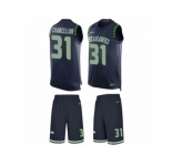 Men's Nike Seattle Seahawks #31 Kam Chancellor Limited Steel Blue Tank Top Suit NFL Jersey