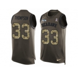 Men's Nike Seattle Seahawks #33 Tedric Thompson Limited Green Salute to Service Tank Top NFL Jersey