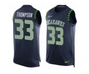 Men's Nike Seattle Seahawks #33 Tedric Thompson Limited Steel Blue Player Name & Number Tank Top NFL Jersey