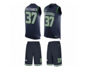 Men's Nike Seattle Seahawks #37 Shaun Alexander Limited Steel Blue Tank Top Suit NFL Jersey