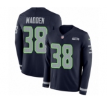 Men's Nike Seattle Seahawks #38 Tre Madden Limited Navy Blue Therma Long Sleeve NFL Jersey