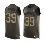 Men's Nike Seattle Seahawks #39 Dontae Johnson Limited Green Salute to Service Tank Top NFL Jersey