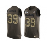 Men's Nike Seattle Seahawks #39 Shaquill Griffin Limited Green Salute to Service Tank Top NFL Jersey