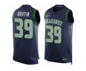 Men's Nike Seattle Seahawks #39 Shaquill Griffin Limited Steel Blue Player Name & Number Tank Top NFL Jersey