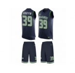 Men's Nike Seattle Seahawks #39 Shaquill Griffin Limited Steel Blue Tank Top Suit NFL Jersey
