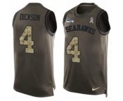 Men's Nike Seattle Seahawks #4 Michael Dickson Limited Green Salute to Service Tank Top NFL Jersey