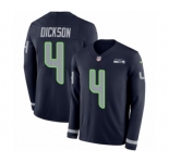 Men's Nike Seattle Seahawks #4 Michael Dickson Limited Navy Blue Therma Long Sleeve NFL Jersey