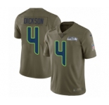 Men's Nike Seattle Seahawks #4 Michael Dickson Limited Olive 2017 Salute to Service NFL Jersey