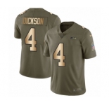 Men's Nike Seattle Seahawks #4 Michael Dickson Limited Olive Gold 2017 Salute to Service NFL Jersey