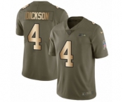 Men's Nike Seattle Seahawks #4 Michael Dickson Limited Olive Gold 2017 Salute to Service NFL Jersey