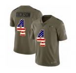 Men's Nike Seattle Seahawks #4 Michael Dickson Limited Olive USA Flag 2017 Salute to Service NFL Jersey